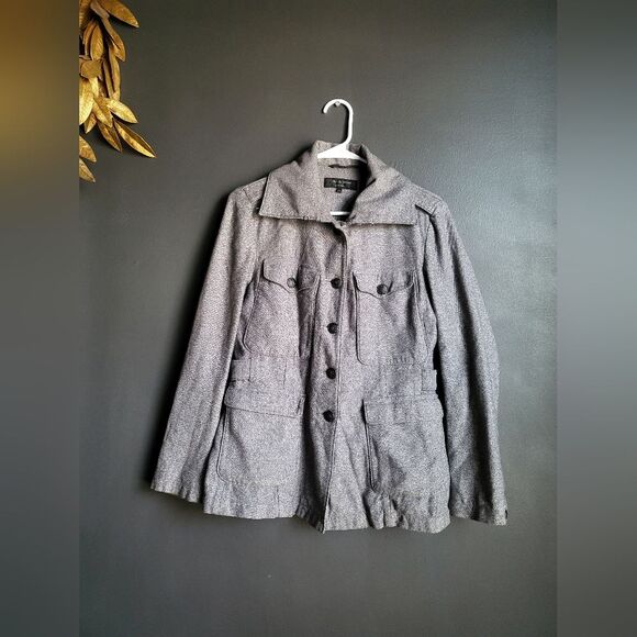 Vintage Rag & Bone Gray Black Utility Military Jacket Sz 8 Cotton - Picture 1 of 11